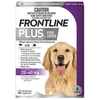 Frontline Plus for Large Dogs 20-40 kgs - 6 Pack - Purple