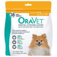 Oravet Dental Hygiene Chews for X-Small Dogs up to 4.5 kg (28 Pack)