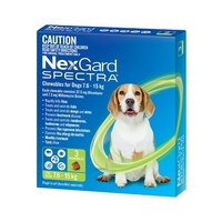 NexGard SPECTRA for Dogs 7.6-15 kg - 3 Pack - Green