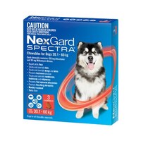 NexGard SPECTRA for Dogs 30.1-60 kg - 3 Pack - Red