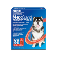 NexGard SPECTRA for Dogs 30.1-60 kg - 6 Pack - Red