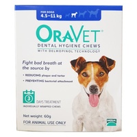 OraVet Dental Hygiene Chews for Small Dogs 4.5-11 kg (3 Pack)