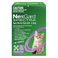 NexGard Spectra for Cats 0.8-2.4kg - Purple - 6 Pack