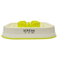 Scream Slow Feed Interactive Dog Bowl - 28x28x7cm - Green