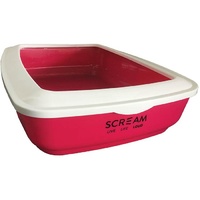 Scream Rectangle Cat Litter Tray (50x35x14cm) - Pink