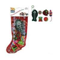Kitty Play Christmas Cat Stocking - 6 Toys