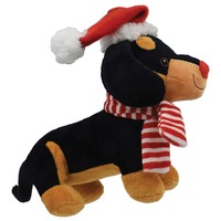 Prestige Christmas Snuggle Buddies Dachshund with Hat (22.5cm)