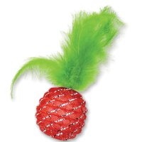 Kitty Play Christmas Ball with feather Cat Toy (5cm)