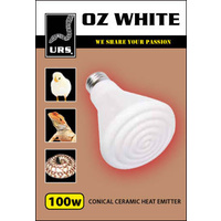 URS OZ White Ceramic Heat Globe - 100 Watt