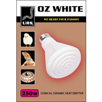 URS OZ White Ceramic Heat Globe - 250 Watt