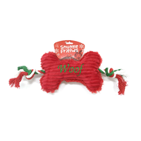 All Pet Christmas Plush Woof Bone with Rope