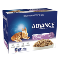 Advance Adult Cat Light Chicken & Turkey in Jelly Pouch (12 x 85g)