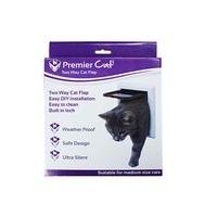 Premier Pet Cat Door with Flap 2 Way Lock - Medium Cats (21cm x 21cm)