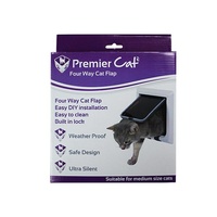 Premier Pet Cat Door with Flap 4 Way Lock - Medium Cats (21cm x 21cm)