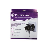 Premier Pet Cat Door with Flap 4 Way Lock for Glass & Security Screens (27cm x 27cm)