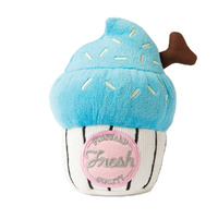FuzzYard Soft Plush Dog Toy - Blue Cupcake - Large (17cm)
