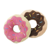 FuzzYard Soft Plush Dog Toy - Donuts 2 Pack - Large (10cm)