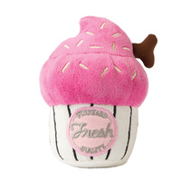FuzzYard Soft Plush Dog Toy - Pink Cupcake - Small (11cm)