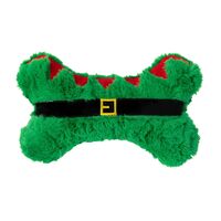FuzzYard Furry Elf Bone Dog Toy - Green (30cm)