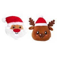 FuzzYard Santa & Reindeer Dog Toy - 2 Pack (16cm)