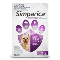 Simparica for X-Small Dogs 2.6-5kg - Purple - 3 Pack