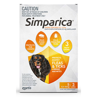 Simparica for Small Dogs 5.1-10kg - Orange - 3 Pack