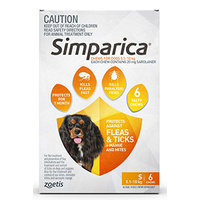 Simparica for Small Dogs 5.1-10kg - Orange - 6 Pack