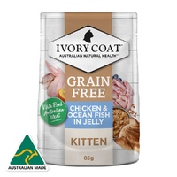 Ivory Coat Chicken & Ocean Fish in Jelly for Kittens Wet Pouch - 85g