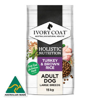 Ivory Coat Wholegrains Adult Dog Large Breed Turkey & Brown Rice - 15kg