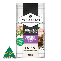 Ivory Coat Wholegrains Puppy Large Breed Turkey & Brown Rice - 15kg