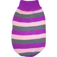 Pet One KomfyKnit Dog Jumper - Striped - Purple