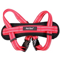 Pet One Reflective Padded Dog Harness - Red/Black