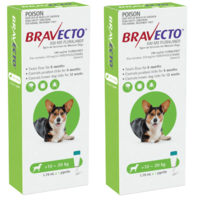 Bravecto SPOT-ON for Medium Dogs 10-20kg - Green (12 Months)