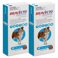 Bravecto for Large Dogs 20-40 kg - Blue - 2 Tablets (6 months)