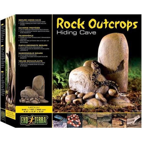 Exo Terra Reptile Rock Outcrops Secure Hiding Cave Medium (24.5x14x22cm)