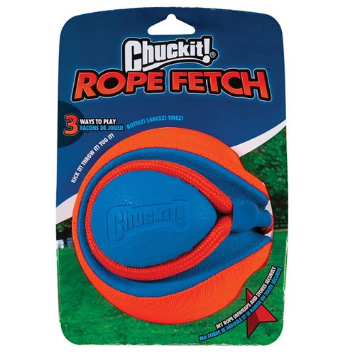 ChuckIt Rope Fetch (Ball - 14x14cm, Rope - 57cm)