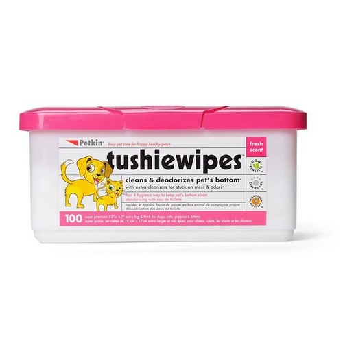 Petkin Pet Tushie Wipes - 100 Pack