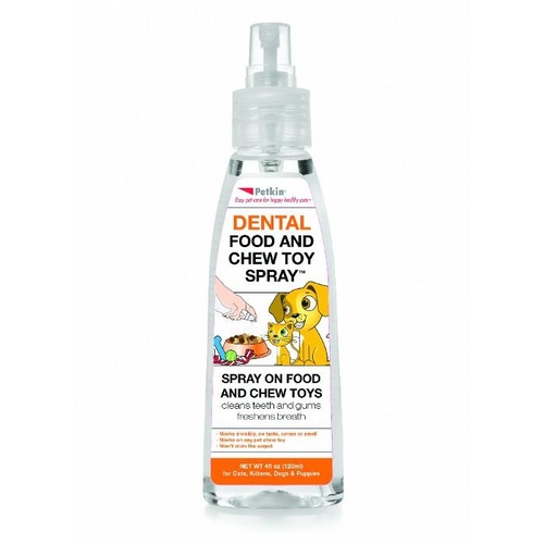 Petkin Dental Food & Chew Toy Spray for Dogs & Cats - 120ml