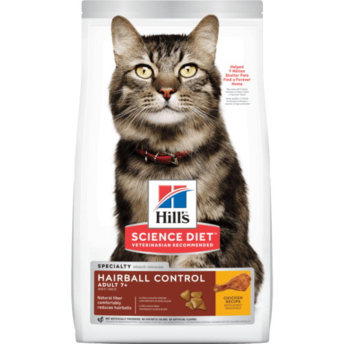 Hill's Science Diet Feline Senior Cat 7+ Hairball Control Dry Food 4kg