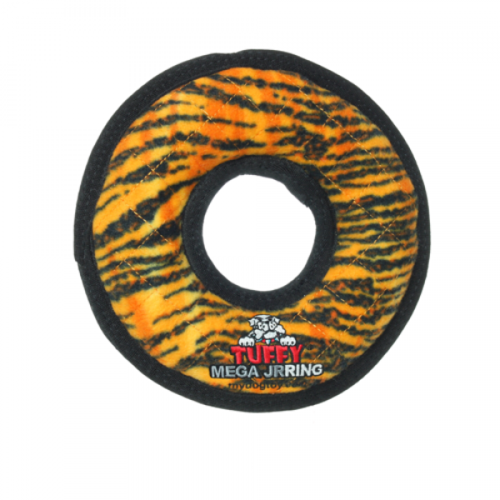 Tuffy Mega Junior Ring Tiger Soft Tough Dog Toy
