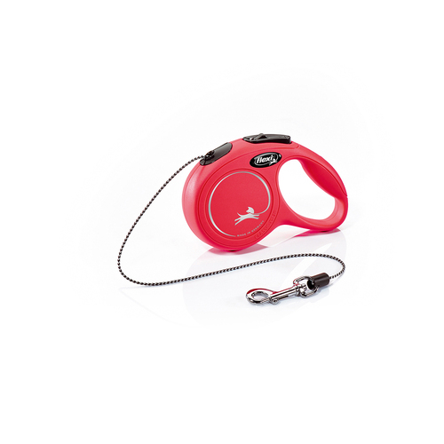 Flexi Retractable Dog Lead - Classic Cord - Red - X-Small (3 Meters)