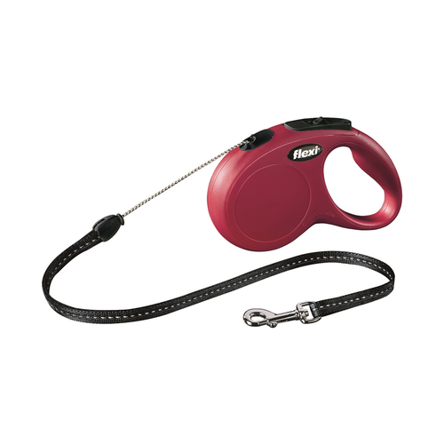Flexi Retractable Dog Lead - Classic Cord - Red - Medium (5 Meters)