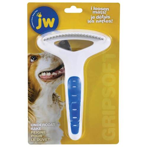 JW Grip Soft Dog Undercoat Rake - Regular Teeth