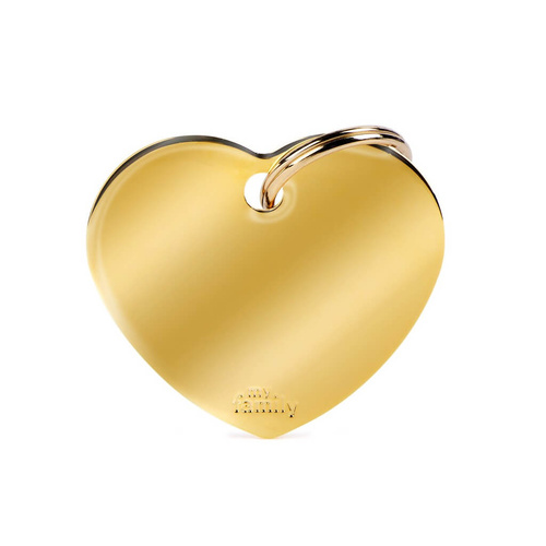 My Family Pet Tag Basic Heart - Gold - Large