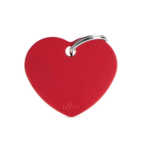 My Family Pet Tag Basic Heart - Red - Large