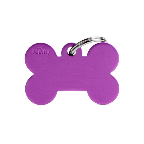 My Family Pet Tag Basic Bone - Purple - Large (3.8cm x 2.5cm)