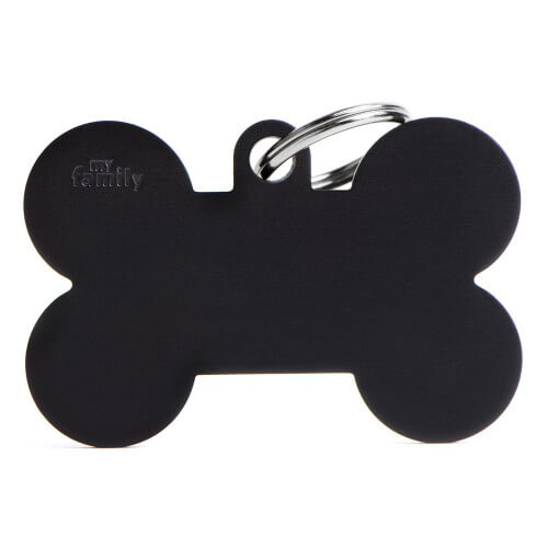 My Family Pet Tag Basic Bone - Black - X-Large