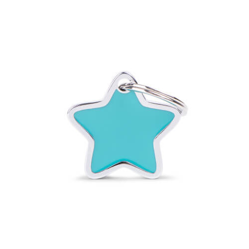 My Family Pet Tag Charm - Star Blue