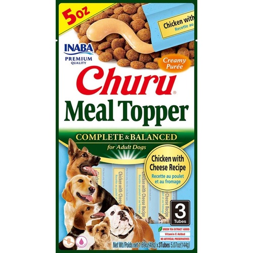 INABA Churu Meal Topper - Chicken with Cheese - 144g (10 Tubes)