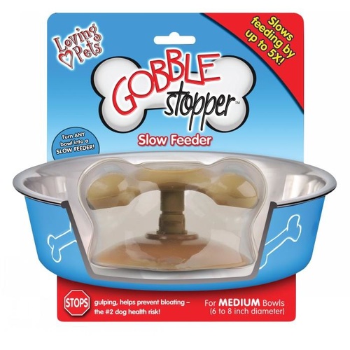 Gobble Stopper Slow Feeder for Dog Bowls - Medium
